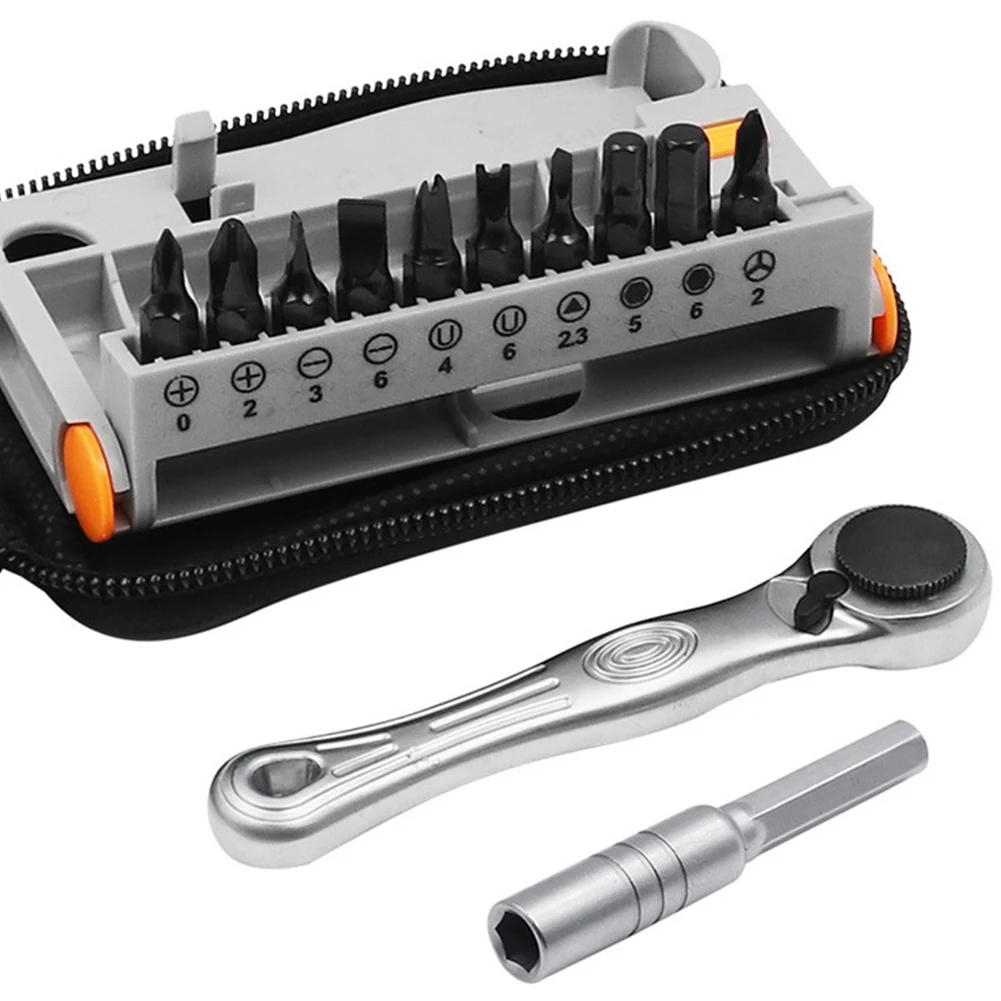 Transporte conveniente 25*85*22mm Destornillador de trinquete portátil Juego de herramientas de acero al cromo vanadio Acero al cromo vanadio