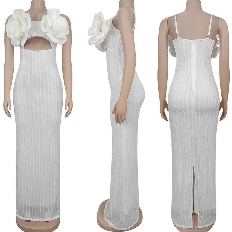 Doyerl Spaghetti Strap Appliques Party Long Dresses Women Birthday Nightclub Celebrity Slim Prom Bodycon Maxi Dress Elegant view 6