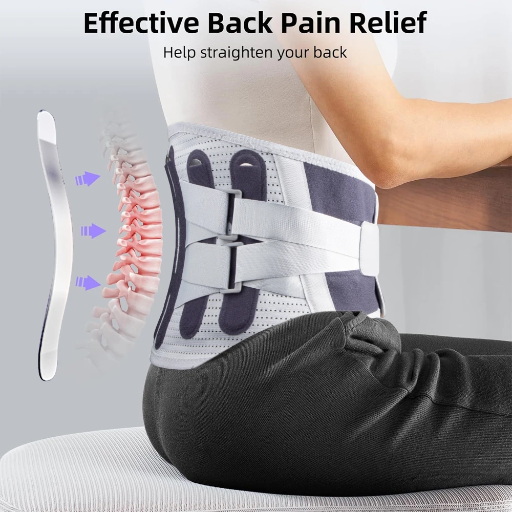 Sport Lumbar Support, Lower Back Brace Support for Pain Relief, Scoliosis, Herniated Disc, Sciatica - Adjustable - Men and Women