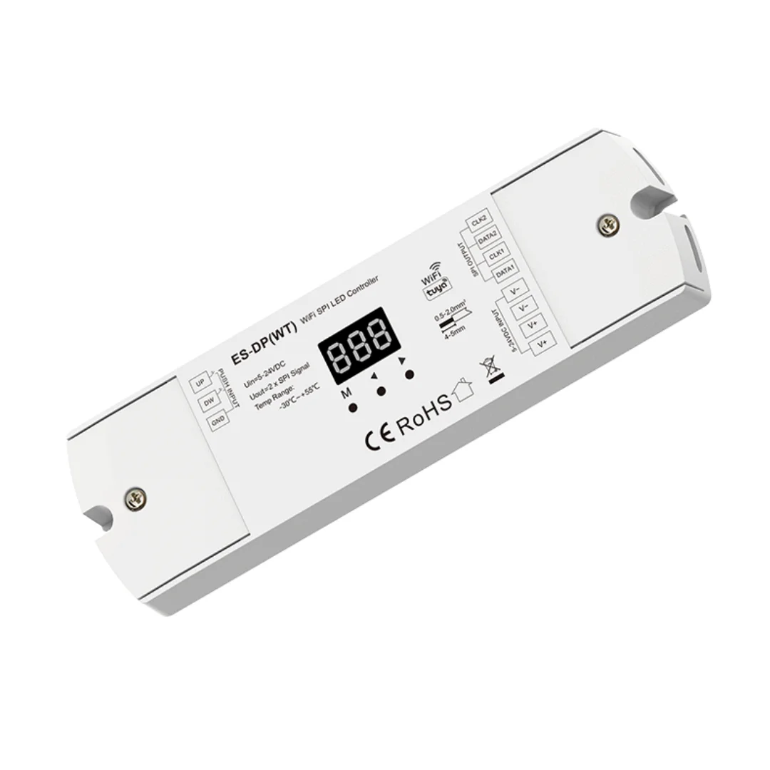 DC5V-24V تويا واي فاي SPI تحكم مزدوج دفع زر أضواء لدرجات السلم تحكم APP التحكم ل WS2812 WS2811 RGB أو شريط الضوء الأبيض #3