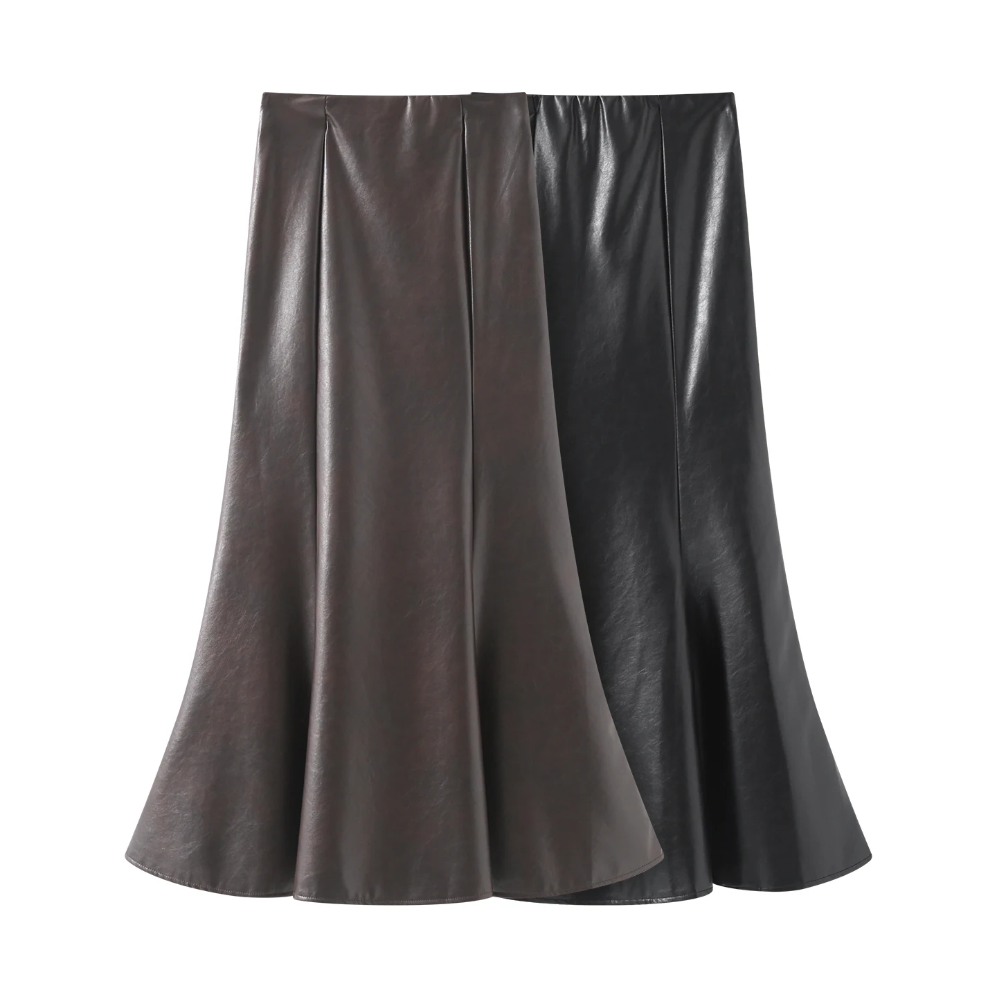 

Ele High Waist A-Line PU Fi Tail Skirt Mid-Length Slimming f Body Skirt for Women Sli Autumn 2025 New Arrival