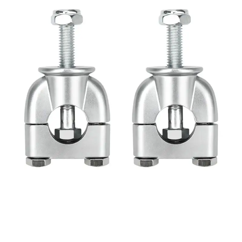 Silver Handlebar Mount Riser Clamp 1 Pair 7/8 Inch 22mm Universal Fit for ATV Motorcycle Off-Road Riding