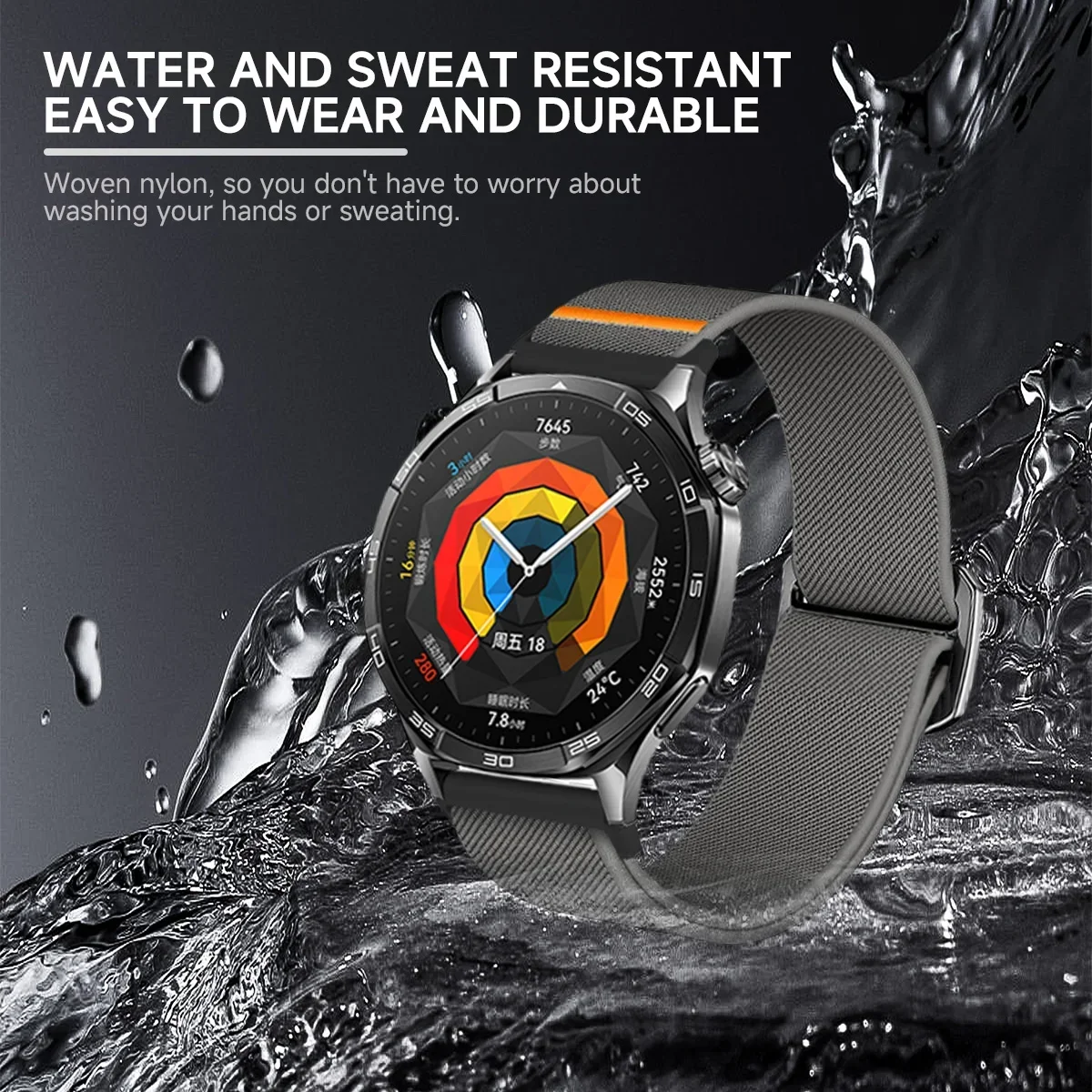 20 mm 22 mm Nylon-Gummiband für Amazfit GTR 47 mm/GTR2/2e/3/3 Pro/4/GTS/2/mini/3/4 Armband für Amazfit Balance/bip 5/Stratos 2 – Detail 5