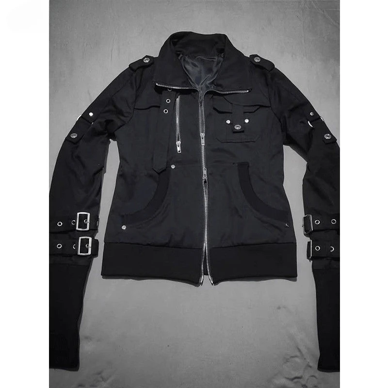 American Vintage Slim Short Coats Outwear Jacket Chic Autumn 2000s Gothic Punk Black Jackets Women Casual Y2k Clothing Elegant