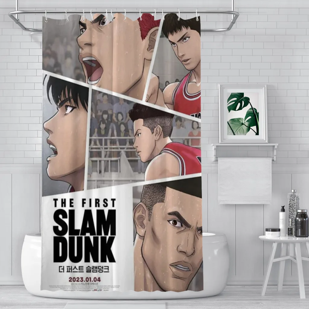 

Slam DunkUnique decor Slam Dunk Modern Fabric Bathroom Shower Curtains art design Print Curtain