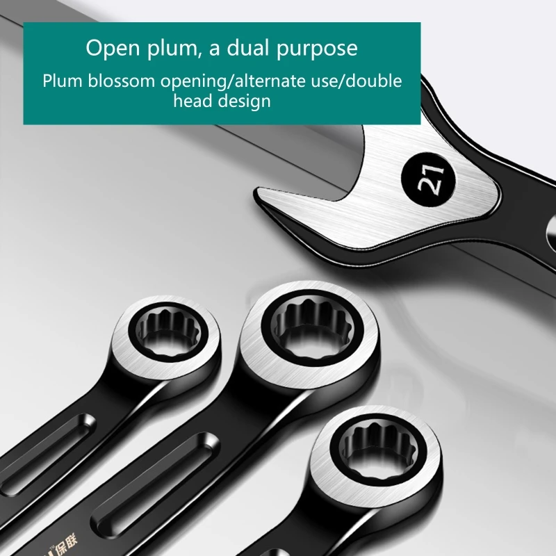 6-22mm Open Wrenches Plums Blossoms Ratchets Wrenches Double-Headed Quick-shaking Dropship