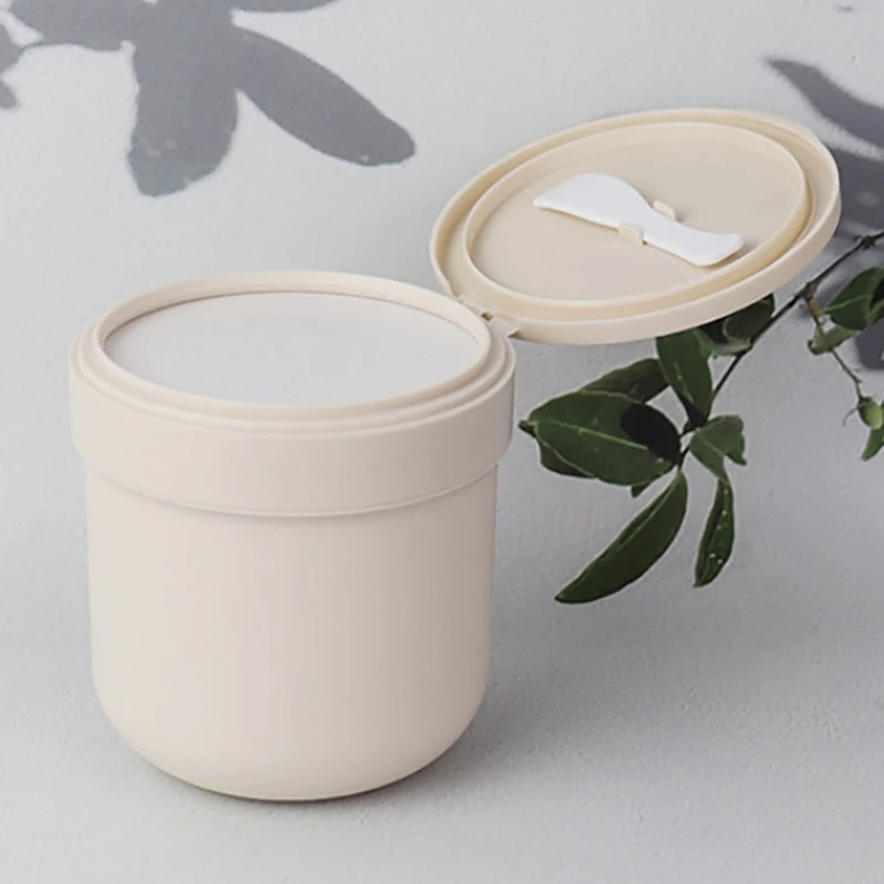 1 Stück leerer Make-up-Tiegel aus Kunststoff mit Löffel, nachfüllbarer Make-up-Entferner-Tiegel, Reise-Gesichtscreme-Lotion-Kosmetikbehälter, 300/400 ml