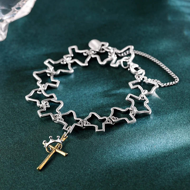 

Genuine 925 sterling silver Texas Charm Bracelet paired with The charm of the Crown of Thorns pendant