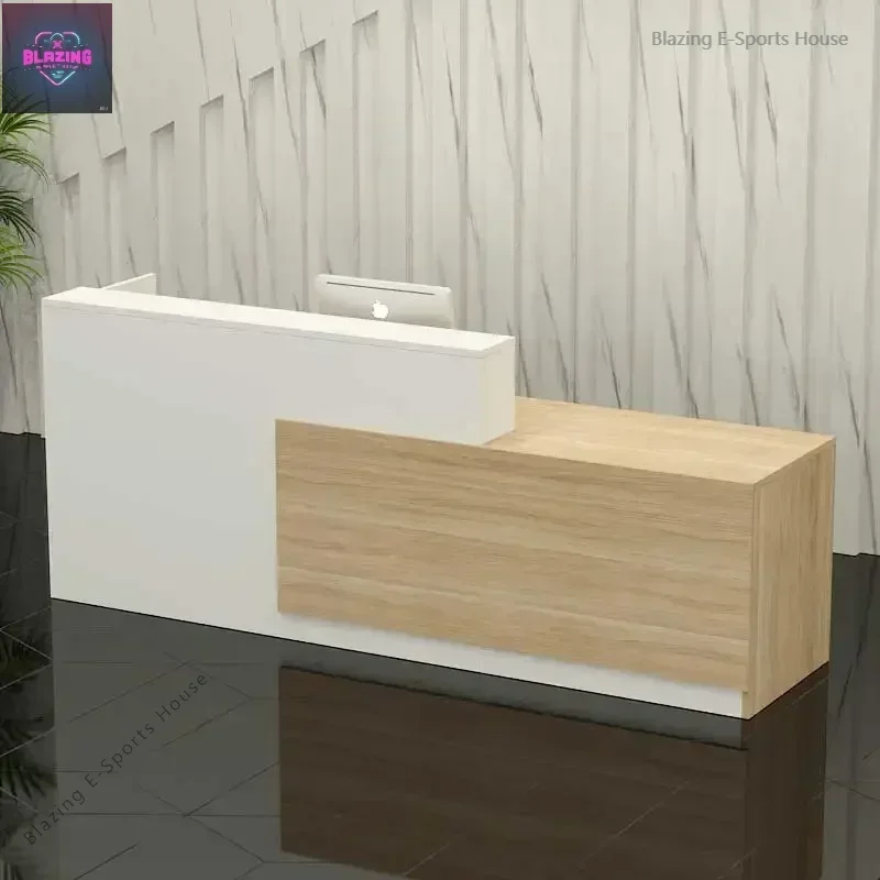 Wood Counter Reception Desk Tall Display Cabinet Office Cashier Reception Desk Beauty Salon Mostrador Tienda De Ropa Furniture
