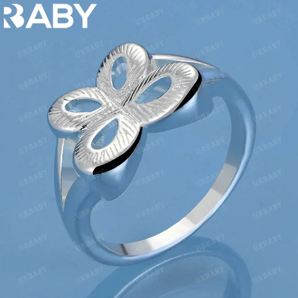 

URBABY 925 Sterling Silver Size 7-10 Design Butterfly Ring For Women Fashion Jewelry Charm Grace Noble Wedding Accessories