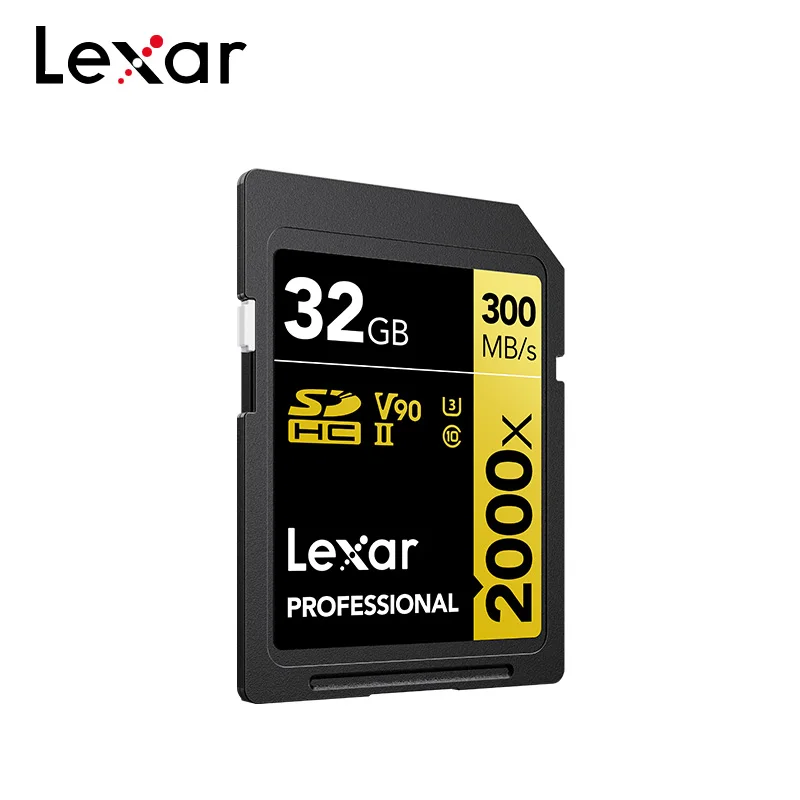 Lexar – carte SD professionnelle 2000x SDHC/SDXC UHS-II jusqu'à 300 mo/s, classe 10, U3 V90, 128 go, 64 go, 32 go, 1080p, 3D, 4K