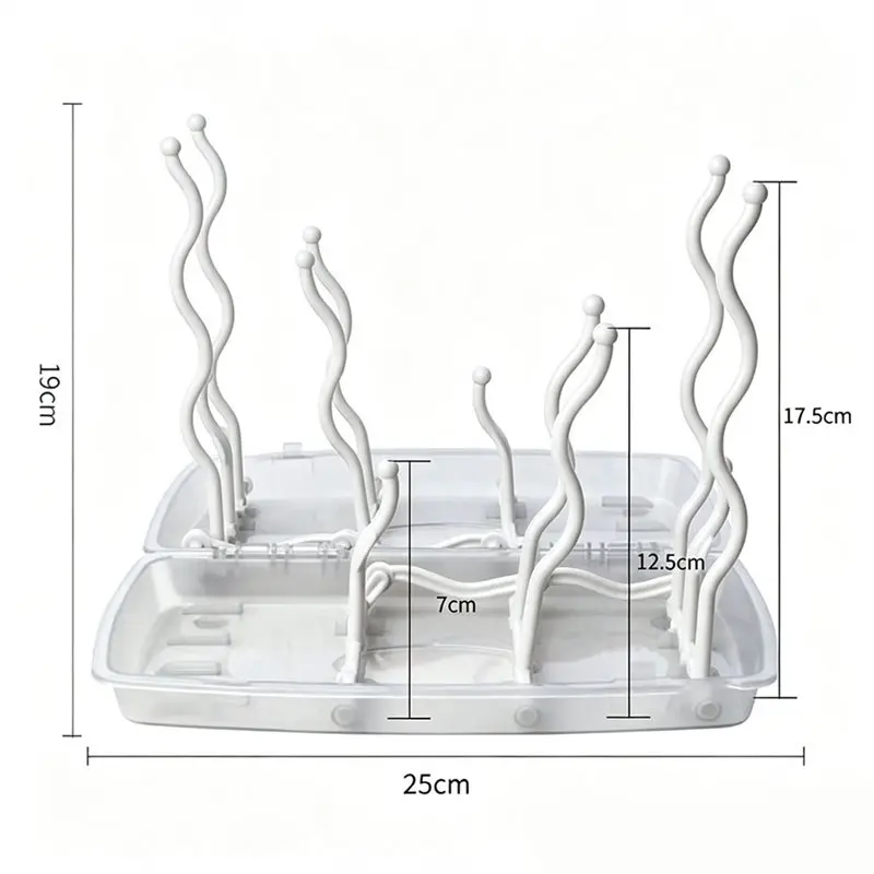 ABUM-Foldable Baby Bottle Drying Rack Portable Dustproof Box With Cover Dryer Holder