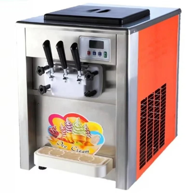 Three Flavor Soft Ice Cream Machine CE Ice Cream Making Machine