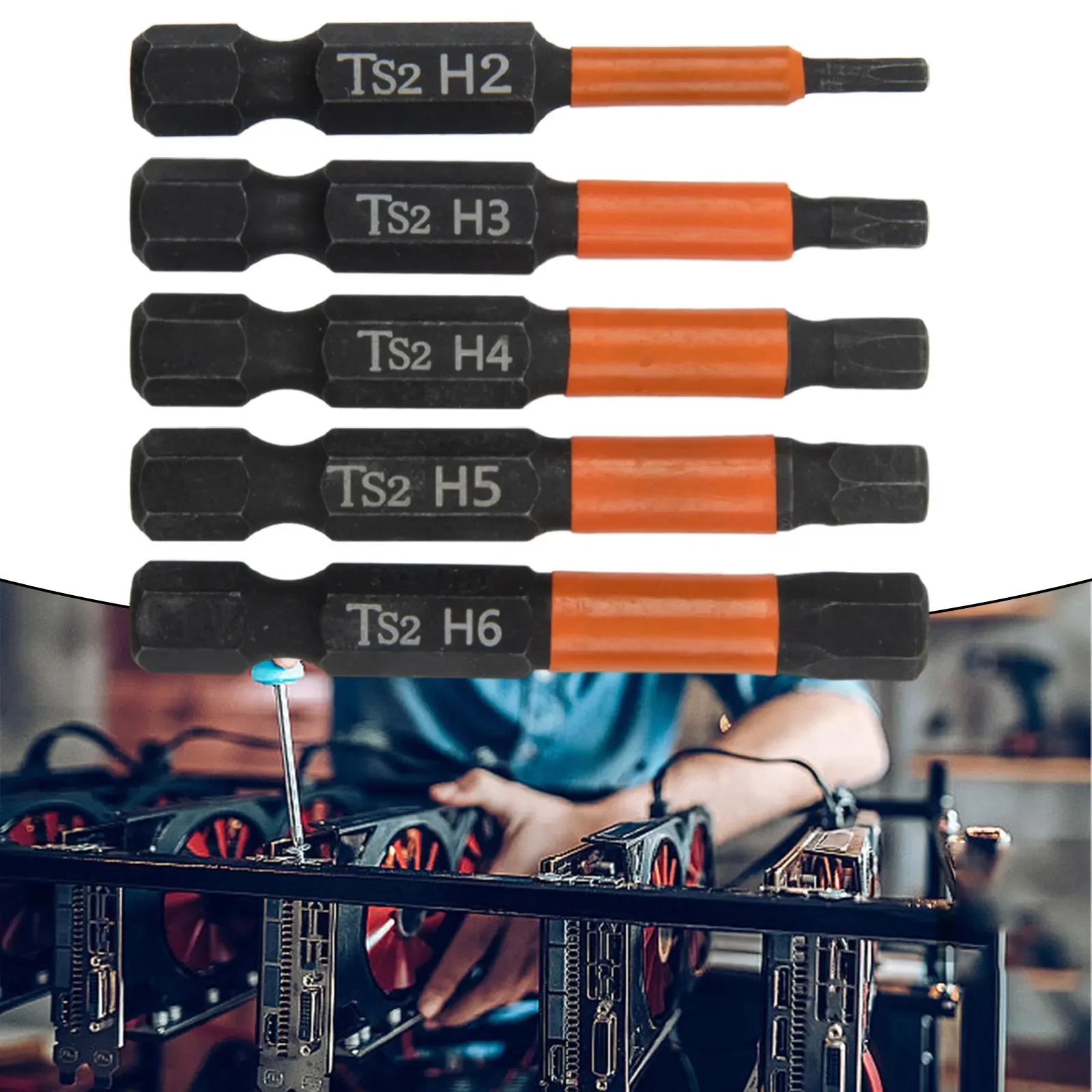 

5pcs H2-H6 50mm Hexagon Screwdriver Bit 1 4 Inch Magnetic Quick Change Driver Power Drill DIY Hand Tool Accessories