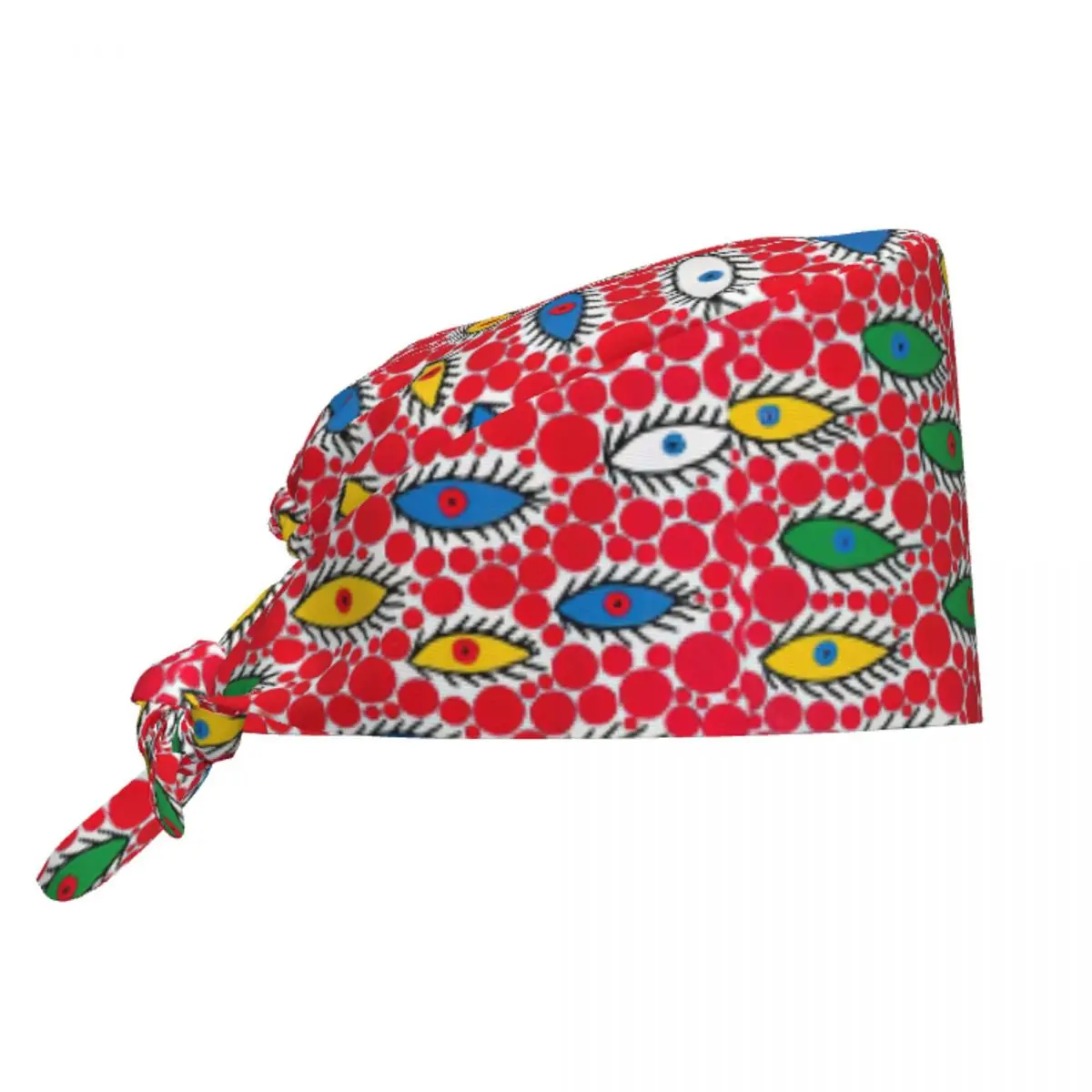 

Custom Yayoi Kusama Eyes In The Sky Scrubs Cap Surgical Hats Women Men Operating Room Cap Operator Hats Lab Works Hat
