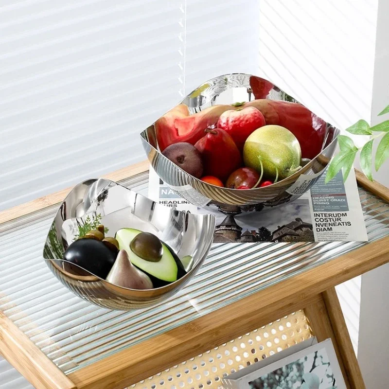 stainless steel, fruit plate living room simple candy basin, fruit plate high-end exquisite, dried fruit basin, tray ornament