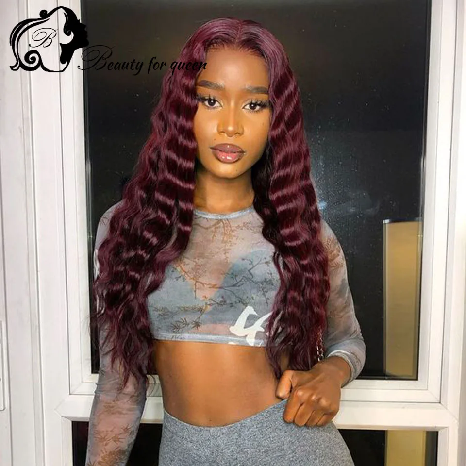 

High Quality HD Lace Frontal Wig 100% Human Hair Wigs 180% Density Transparent Straight Red Color Women Cospaly Raw Hair