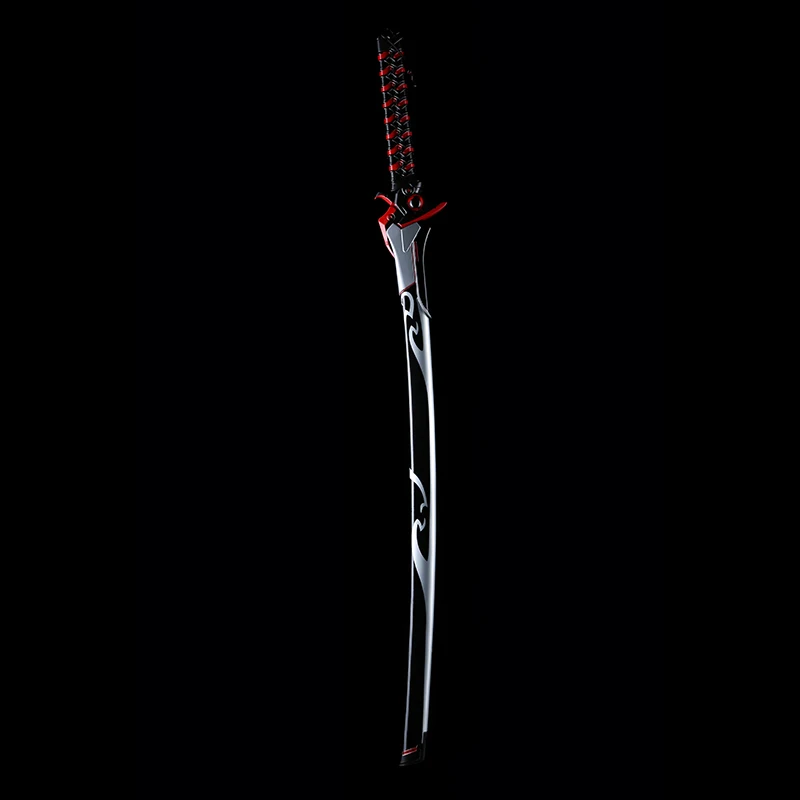 Anime Replica Sword From Game Props Carbon Steel No Sharp Cosplay Swords Toy Wooden Sheath Painted Color Red Black