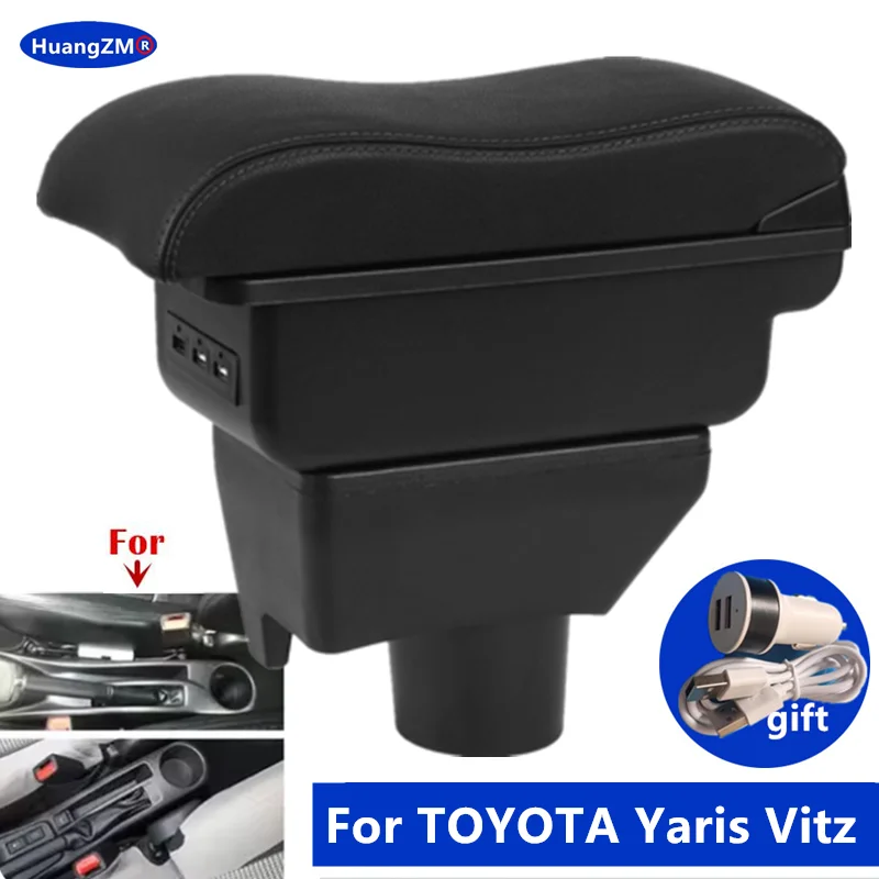 Für TOYOTA Yaris Armlehne BX für TOYOTA Yaris Vitz Auto-Armlehnenbox Mittelkonsole Aufbewahrungsbox Innenraum-Spezialzubehör Nachrüstung Auto-Zubehör