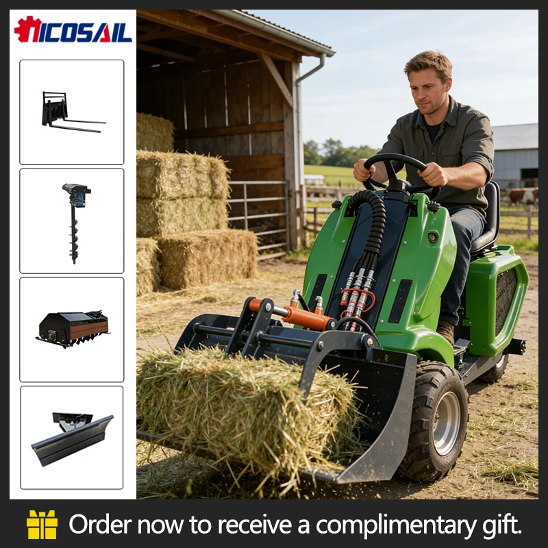 

Трехколесный мини-погрузчик грузоподъемностью 500 кг, одобренный CE, с двигателем Euro 5, для строительных площадок