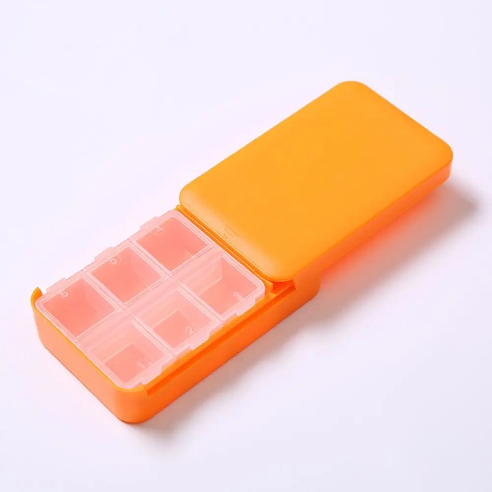 Portable Pull-out Dispenser Pill Box Dust Prevention Moisture-proof 6-cell Dispenser Pill Case Creative Large Capacity