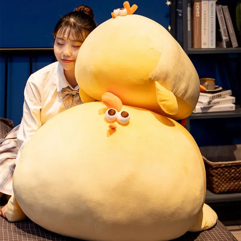 20cm-70cm Squishy Yellow Chick Doll Stuffed Fatty Soft Chicken Animal Plush Toy Elastic Pillow Cuddly Baby Toy Comforting Gift