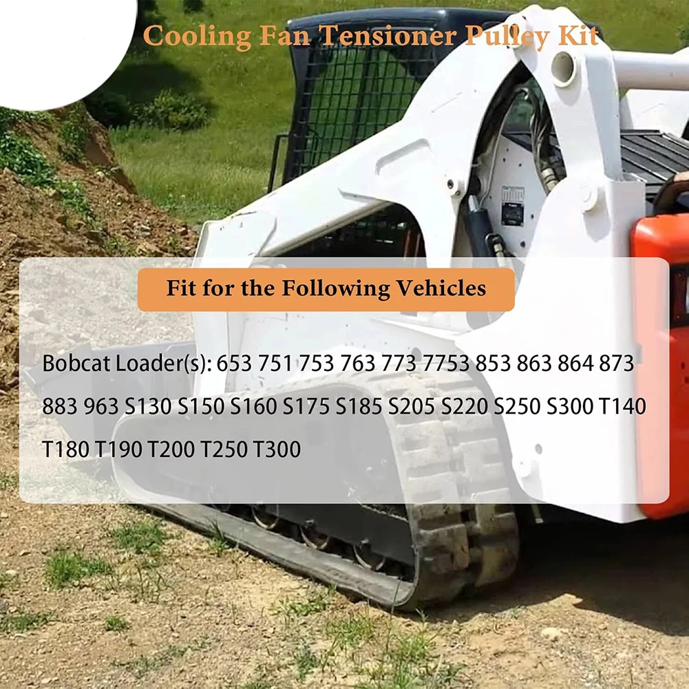 

Комплект натяжителя для Bobcat 653, 753, 763, 773, 853: включает натяжной рычаг с подшипником, упорный подшипник, смазочное кольцо и уплотнительное кольцо