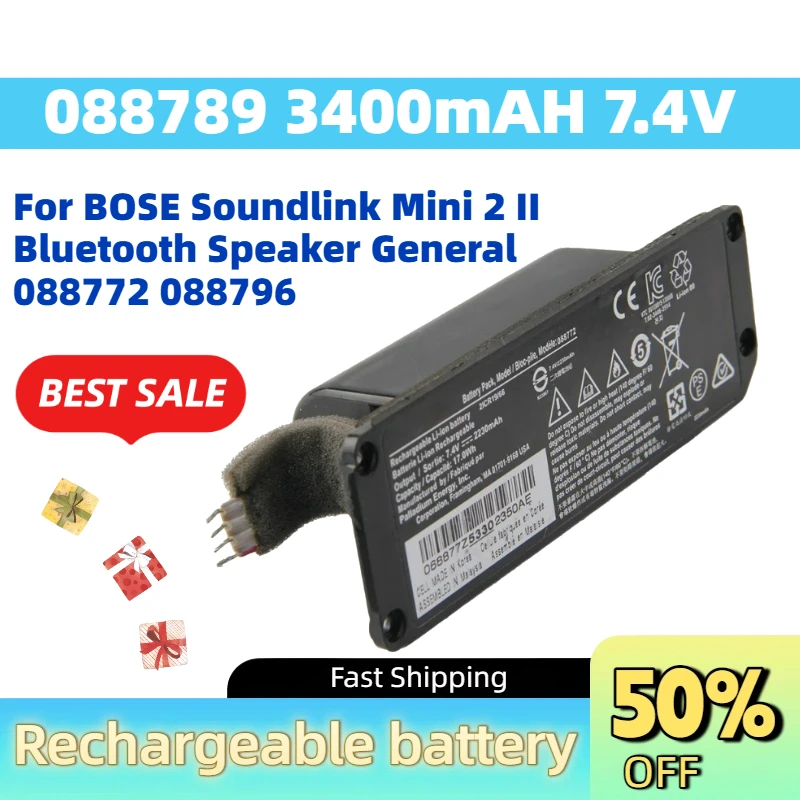 Upgrade 088789 3400mAH 7.4V Replacement Li-Ion Battery For BOSE Soundlink Mini 2 II Bluetooth Speaker General 088772 088796