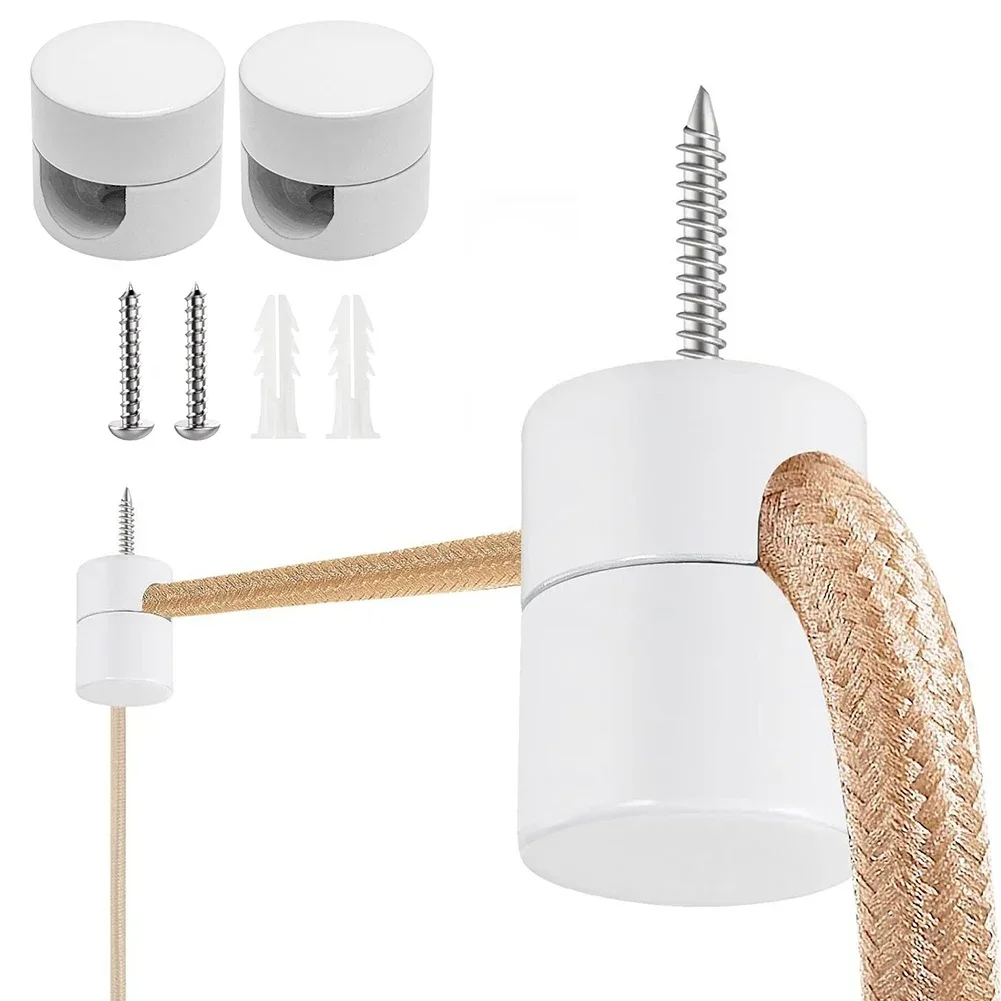 221 2pcs Ceiling Lights Cable Holder For Textile Cables With Screws AndExpansion Tube Mounting Wall Ceiling PinsLightAccessories