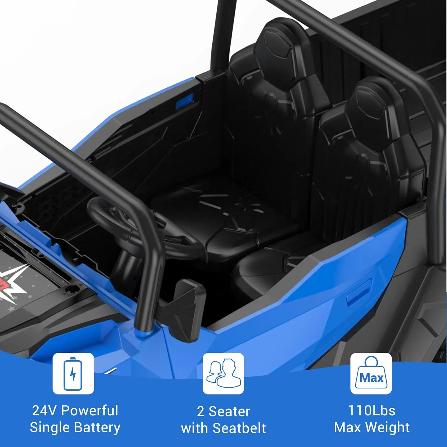 24V 4WD 6-Wheel Electric Ride On Dump Truck with Remote Control LED Lights 2 Seater Kids Dump Truck Toy for Big Kids Ages 3+