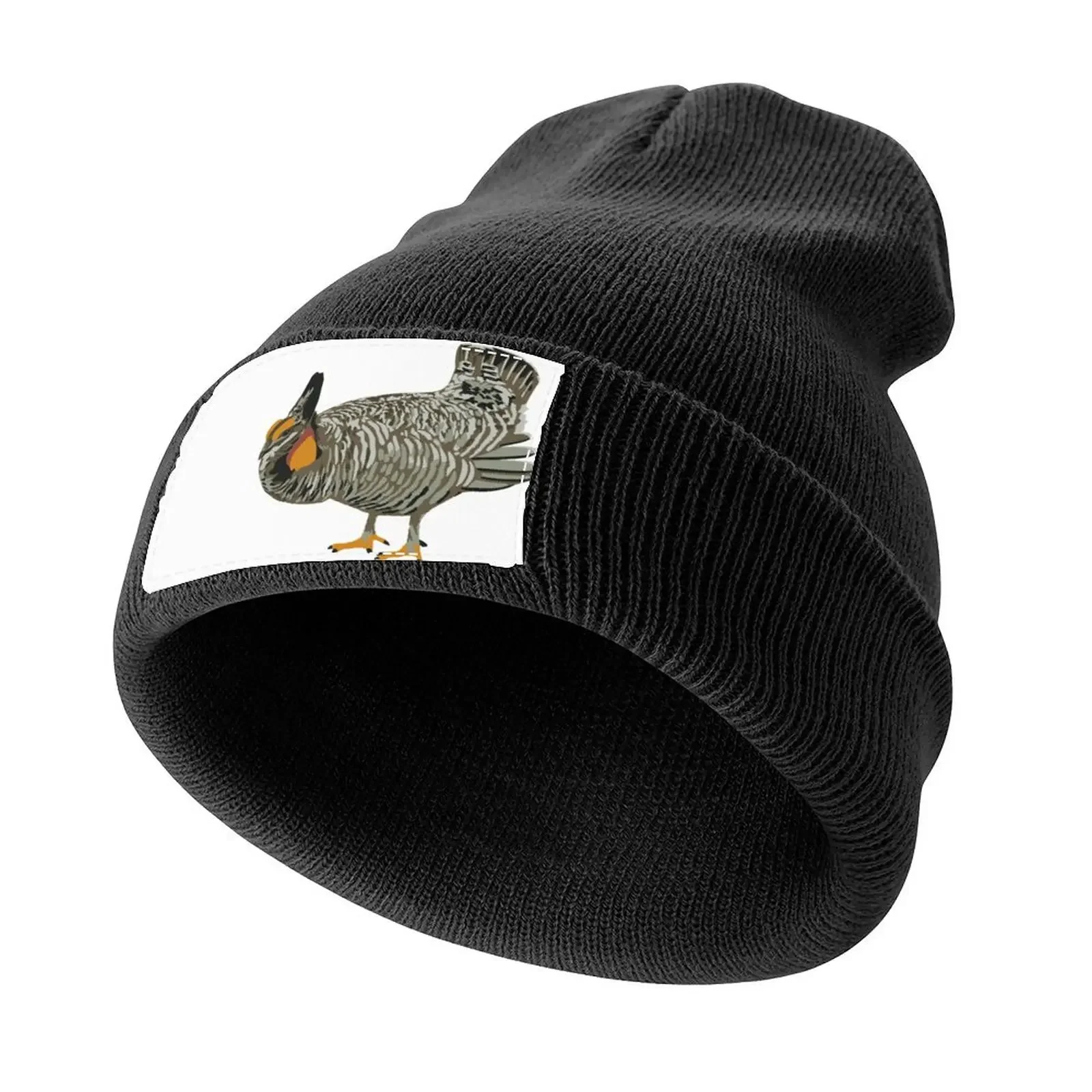 

Prairie Chicken Portrait Knitted Cap Hat Man For The Sun Big Size Hat Golf Hat Trucker Hats For Men Women's