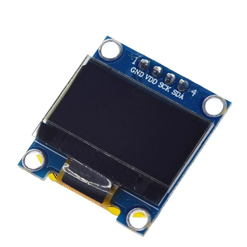 Módulo de Exibição Branca Serial OLED IIC, Placa de Tela LCD, GND, VDD, SCK, SDA para Arduino, 0.96 ", 128x64, I2C, SSD1306, 12864