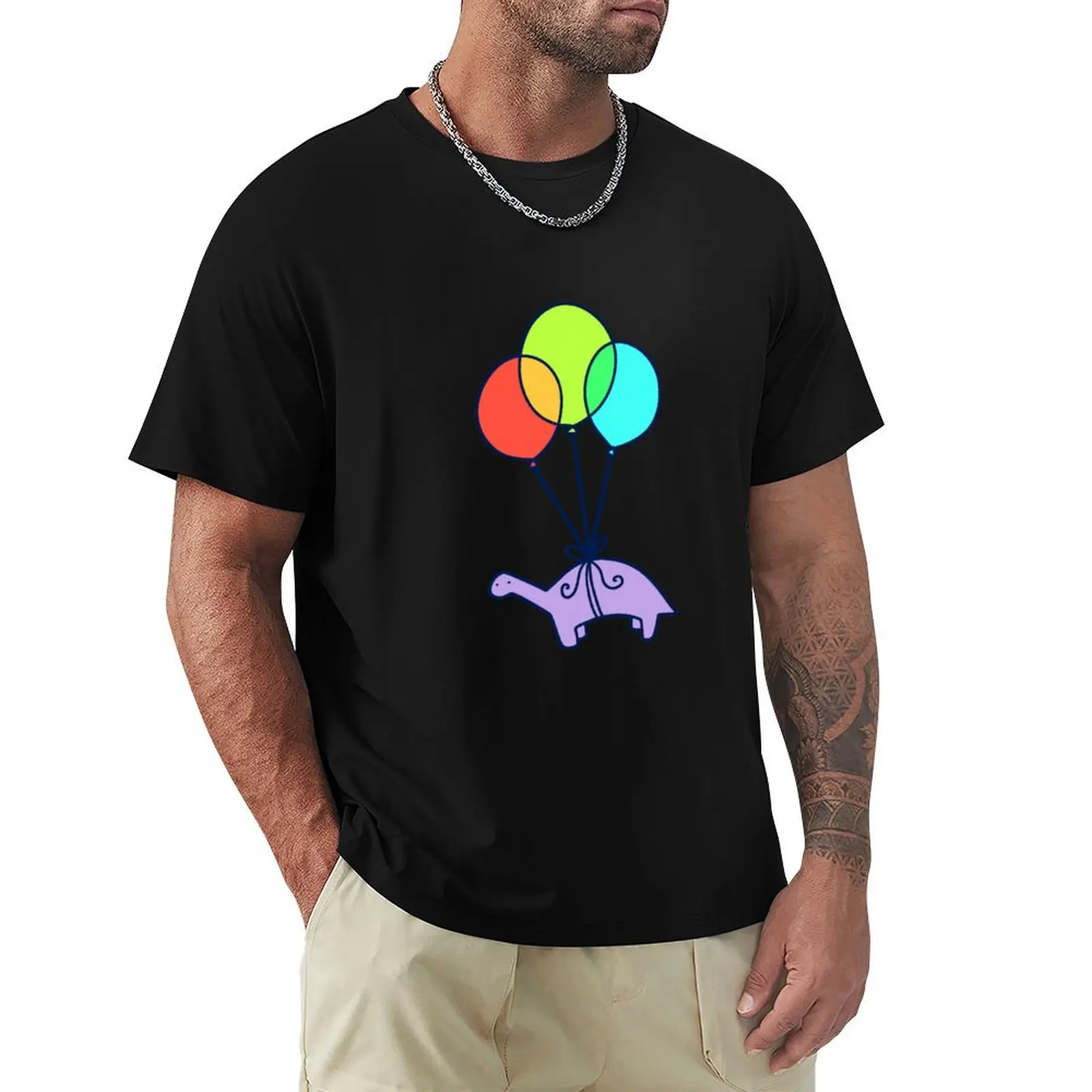 Balloon Dinosaur T-Shirt Work Duty Casual T-Shirt