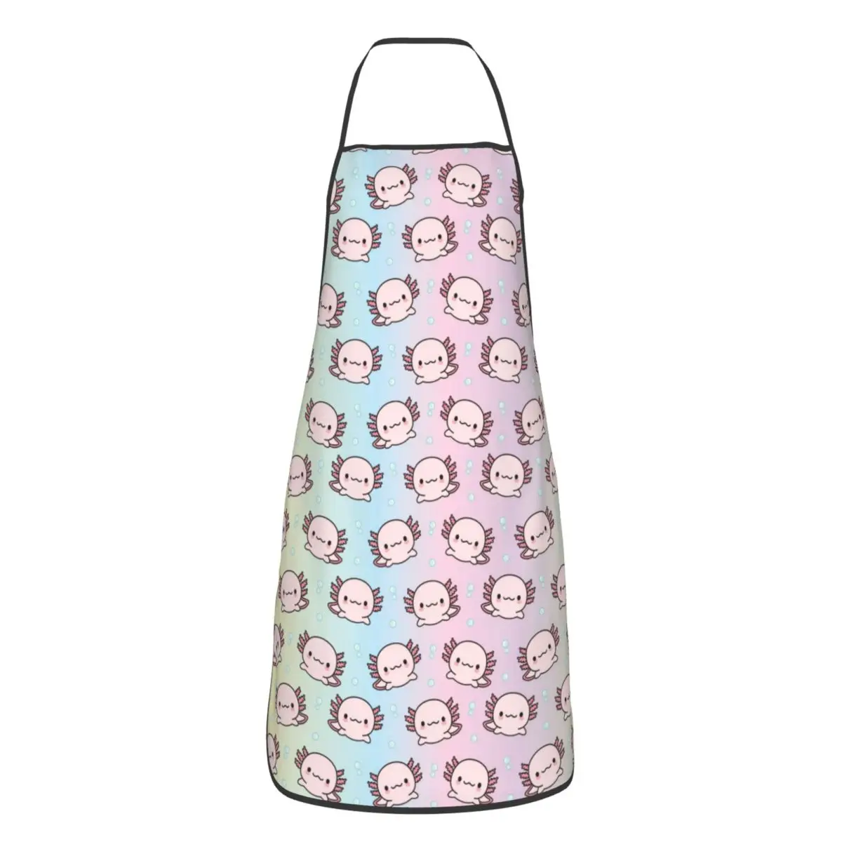 Delantales con pechera Axolotl bonitos y divertidos personalizados, Chef de cocina Unisex, salamandra de dibujos animados, Tablier de animales, cocina para cocinar, hornear y jardinería