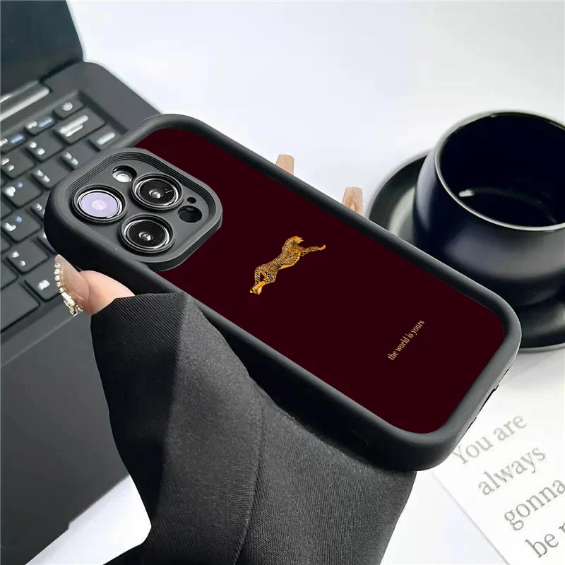 Funda de teléfono con estampado de leopardo a la moda para iPhone 17 Pro Max Air 13 12 Mini 16 15 14 11 7 8 Plus X XR XS 16e funda de silicona suave