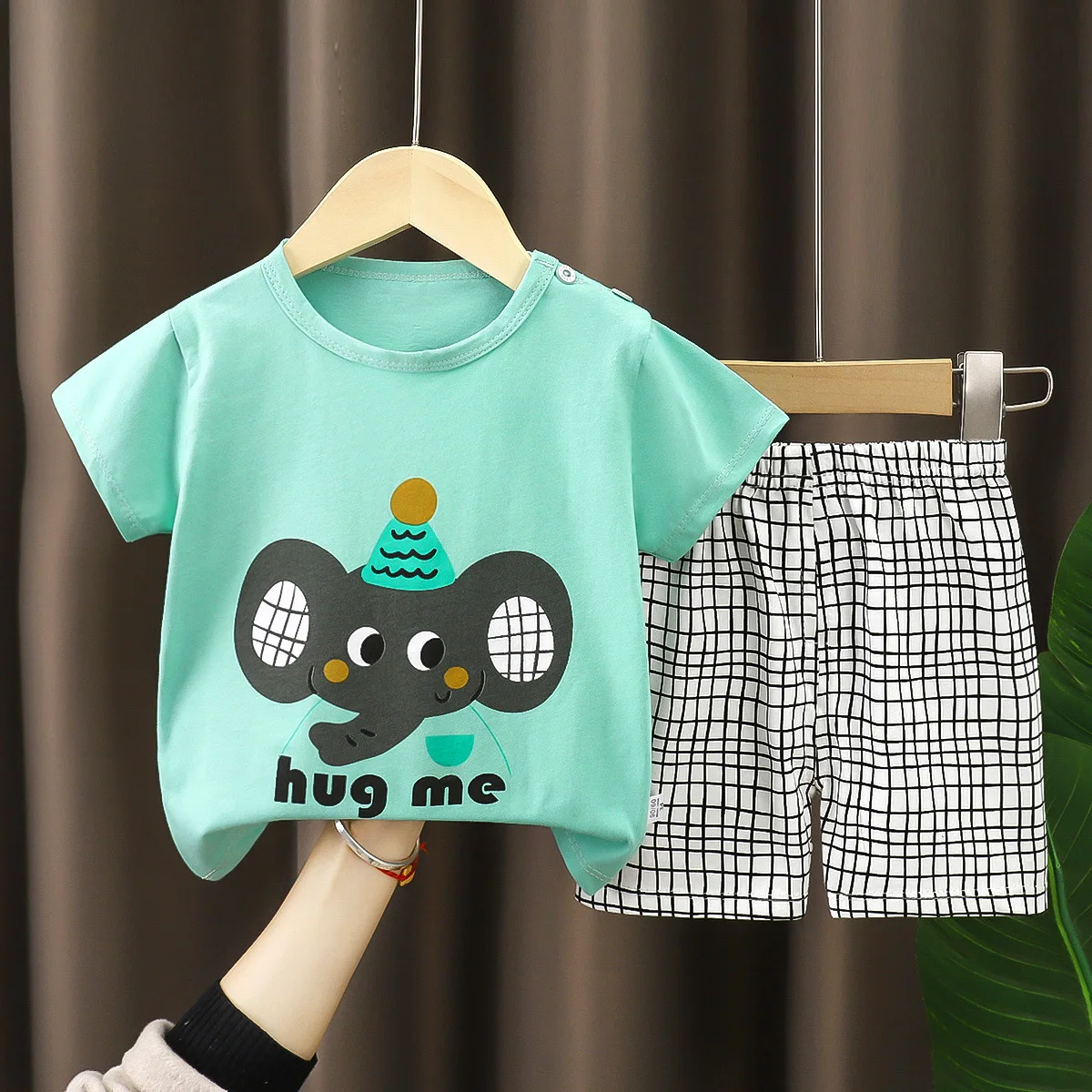 New Boys Summer Clothing Set Full Bear Print Cotton Short Sleeve T-shirts and Shorts 2PCS Breathable Outfit For Girls image 6