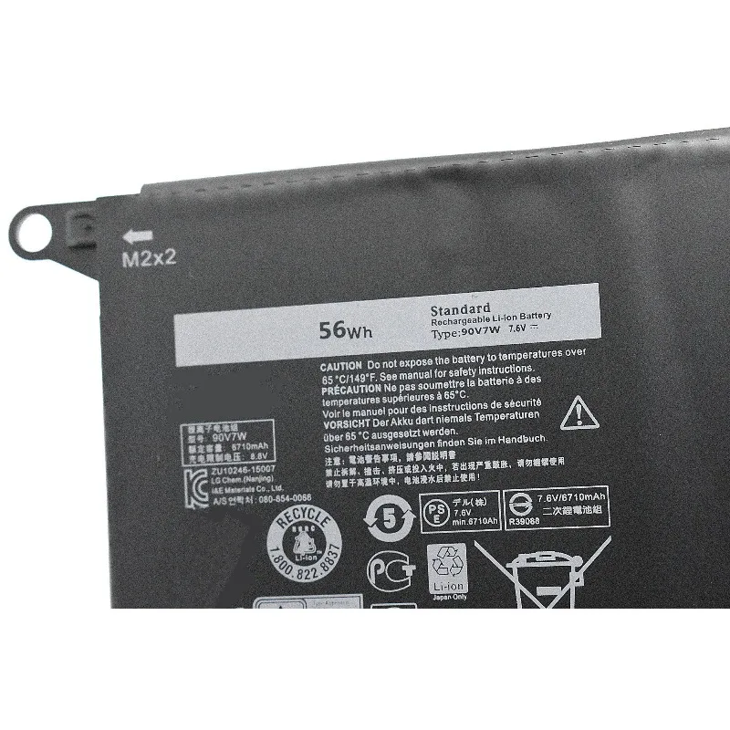 6710mAh 56Wh 90V7W Laptop Lithium Battery For Dell Xps 13 9343 9350 JD25G 1708 P54G 90V7W Rechargeable Battery