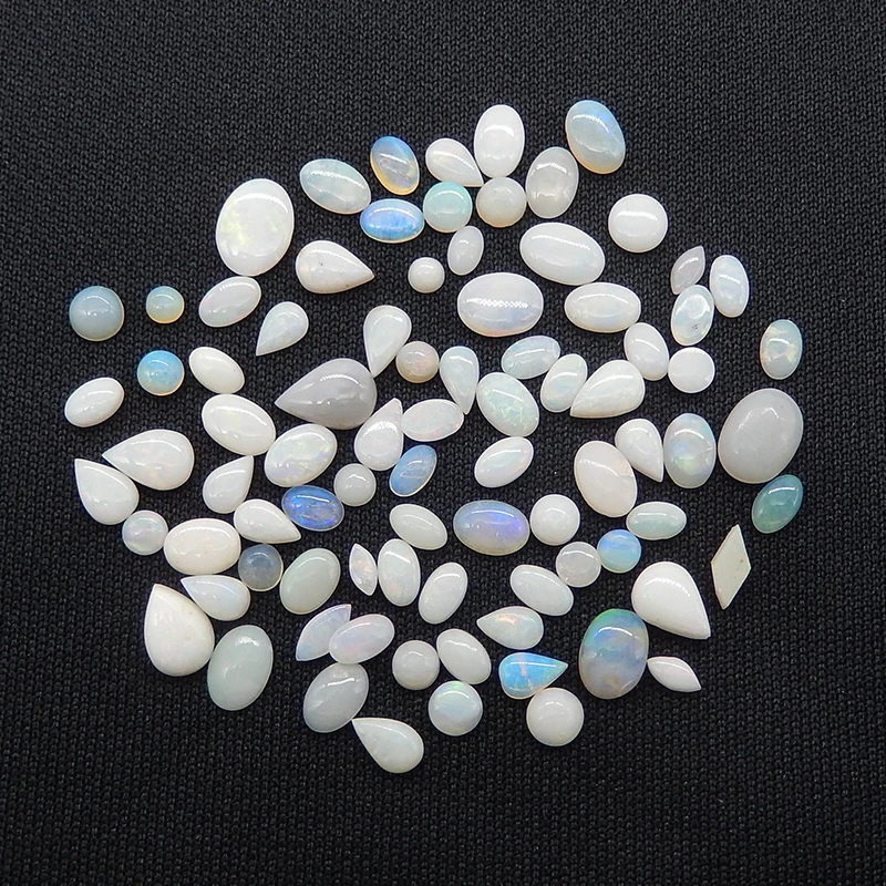 

86Pcs Natural Stone Opal Cabochons,Water Drop Cabochon,Round Oval Cabochons,Ring Bracelet Necklace Accessories 3-8mm 3.8g