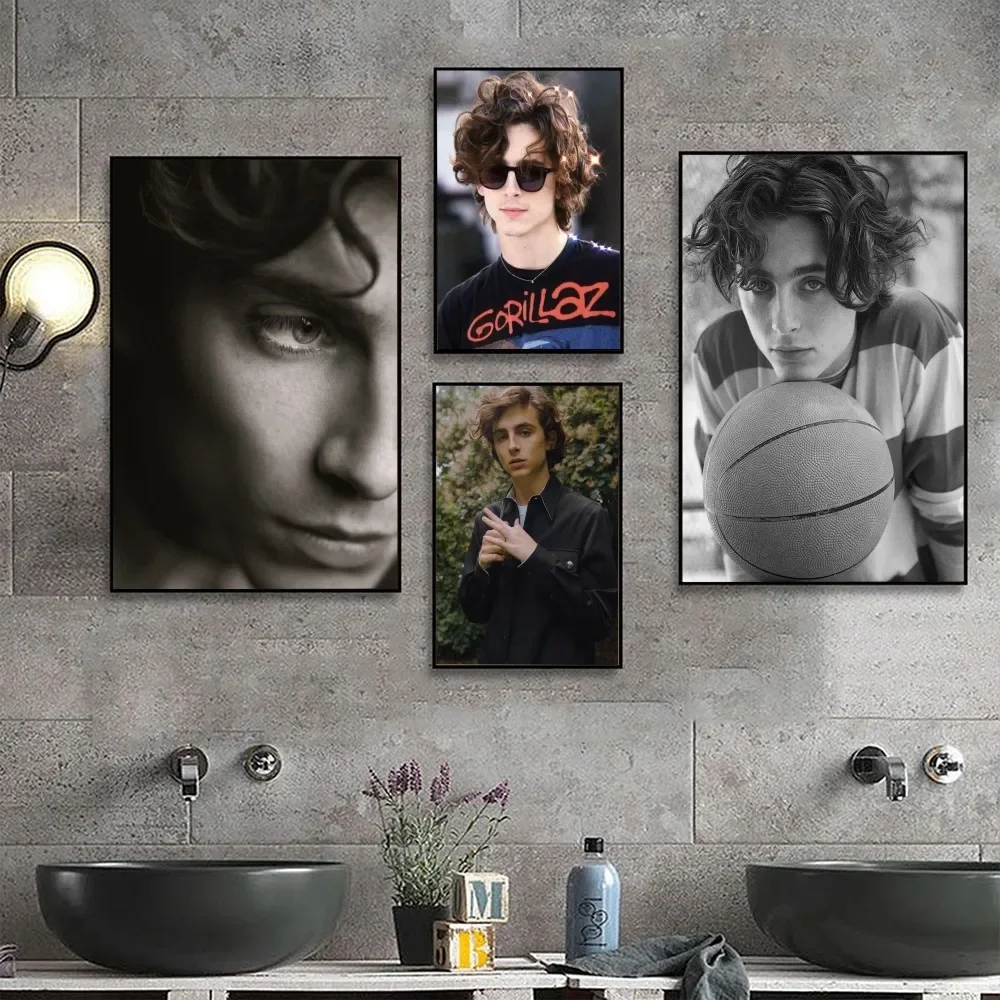 Timothee Chalamet Poster No Framed Poster Kraft Club Bar Paper Vintage Poster Wall Art Painting Bedroom Study Stickers