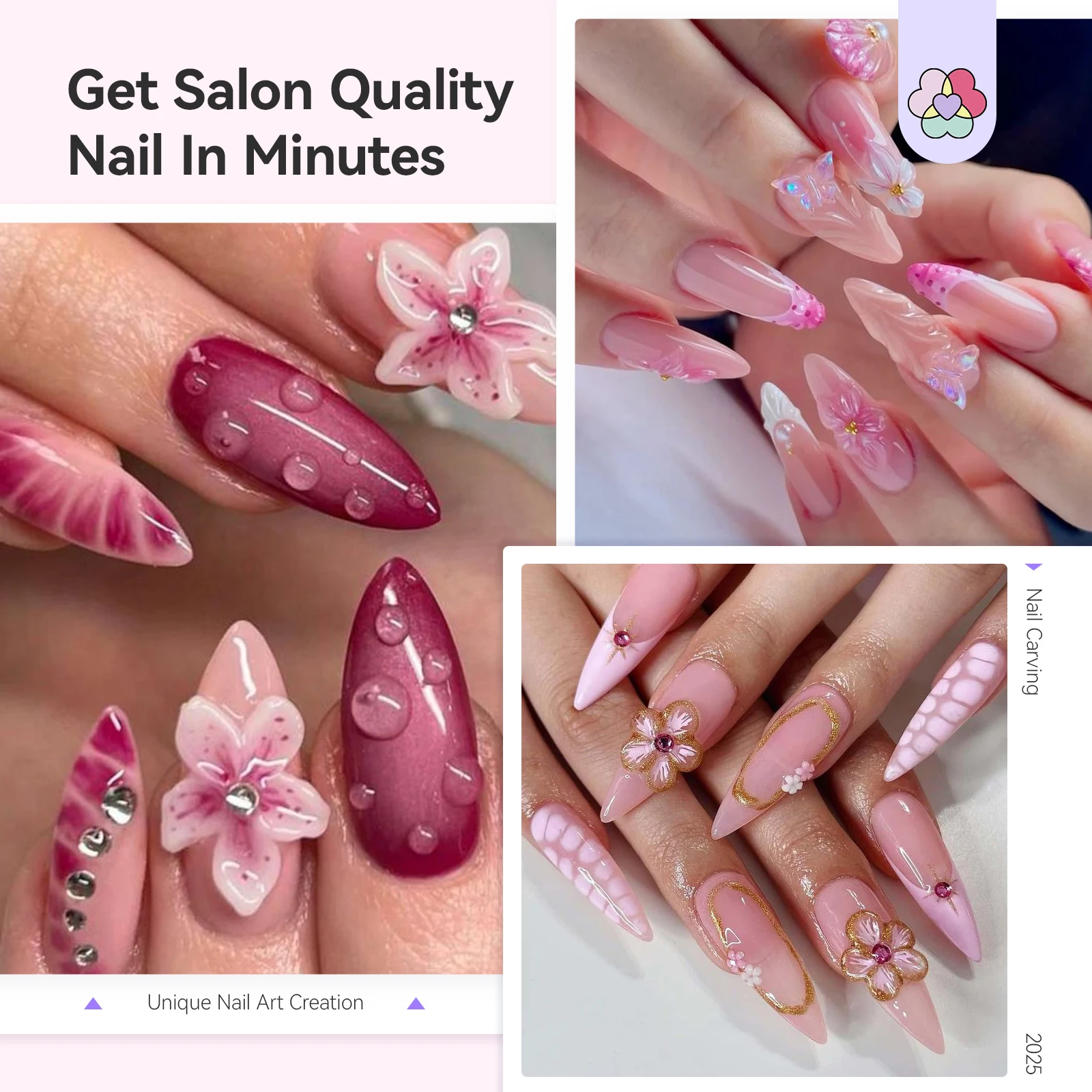 مجموعة أظافر أكريليك احترافية من SAVILAND مع مسحوق شفاف سائل أبيض ووردي سعة 200 مل مقاس 8 10 14 أشكال فرش للنحت ثلاثي الأبعاد #6