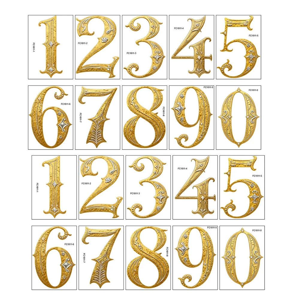 Flexible Design Wall Decor Solutions Gold Number Stickers Number Wall Decals Wall Decals Removable Peel-off Anti-static