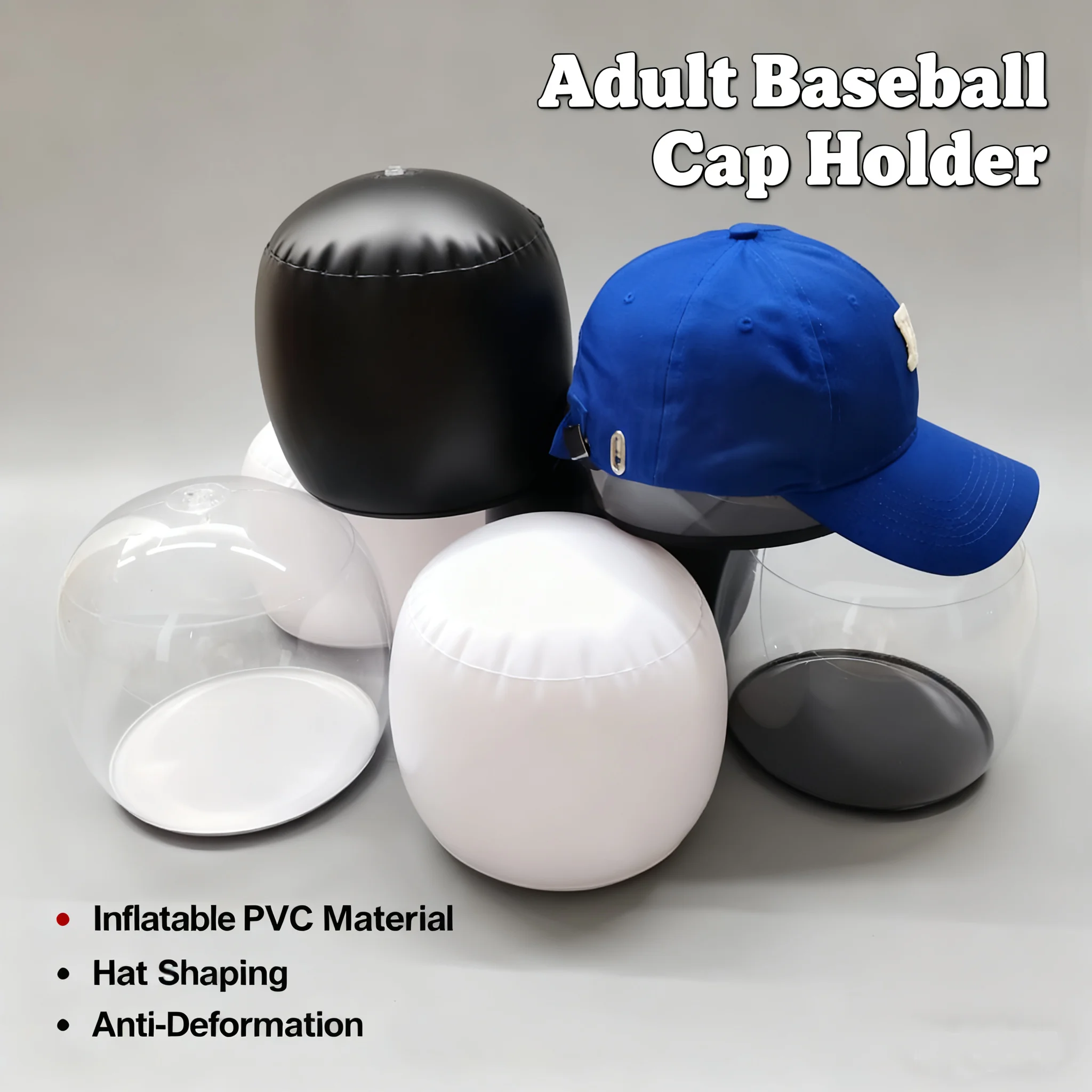 Inflatable Hat Display Stand User Friendly Cap Holder Organizer for Baseball Caps Large Size