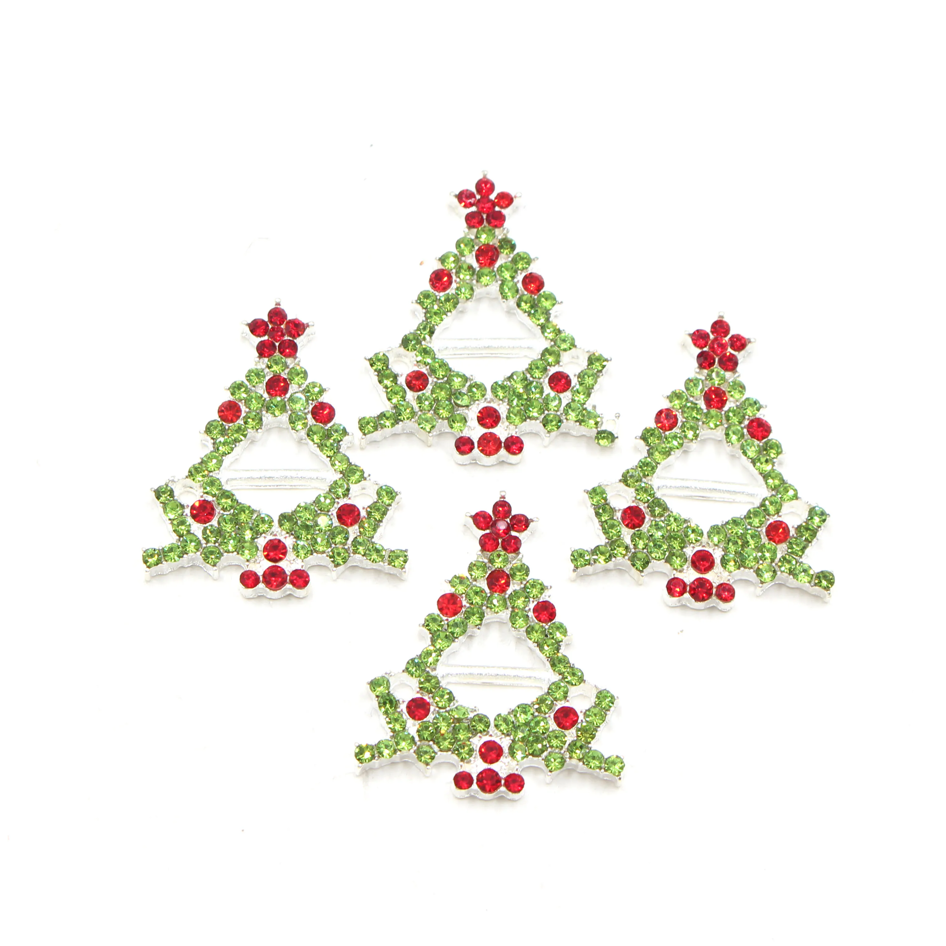 10 Cross-border 21*25MM Alloy Christmas Tree Color Rhinestone DIY Jewelry Accessories Phone Case Garment Decoration Material