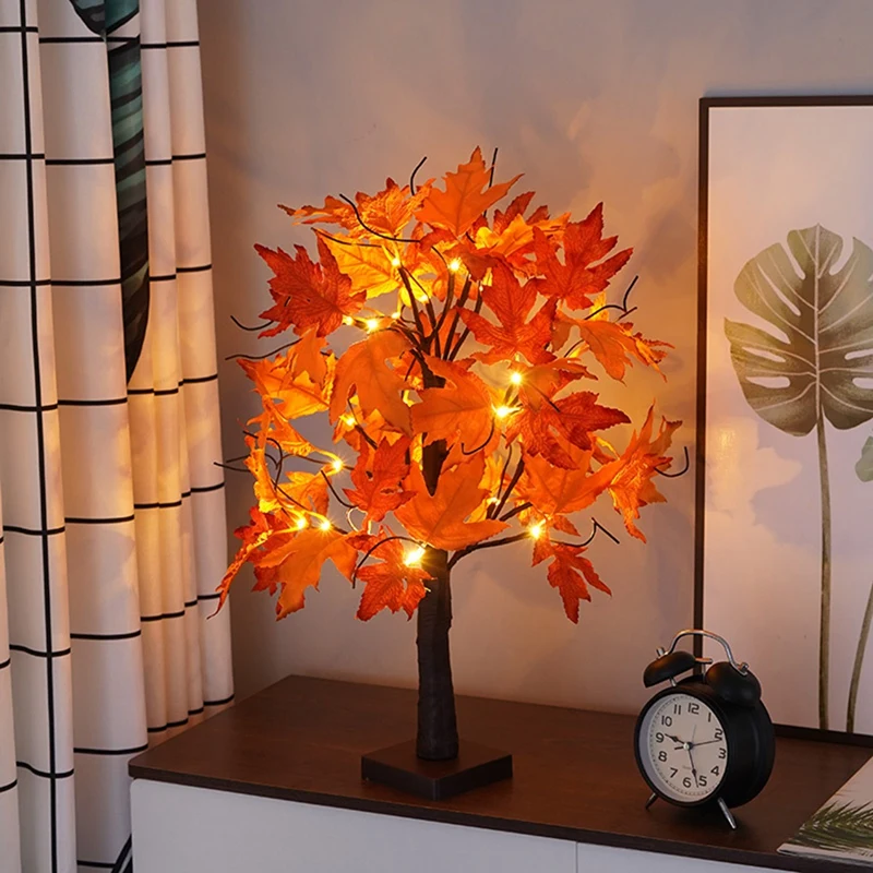 Imagem -05 - Maple Leaf Tree Lights para Mesa 24 Leds 60cm Árvore com Decoração Folhas de Outono