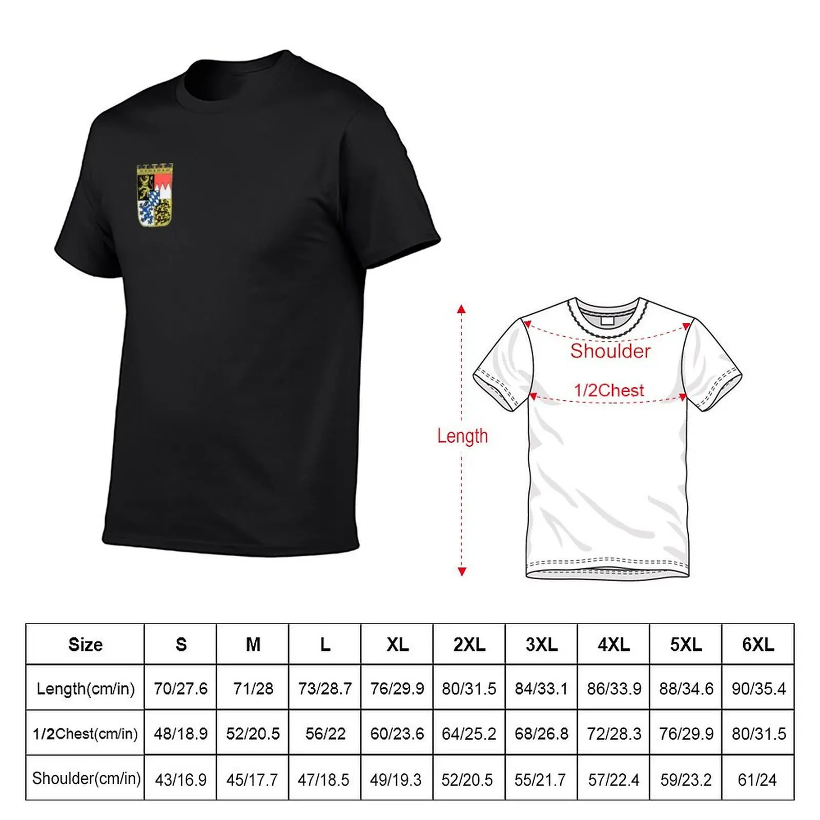 Bavarian Coat of Arms T-Shirt anime stuff customizeds summer top anime clothes mens graphic t-shirts