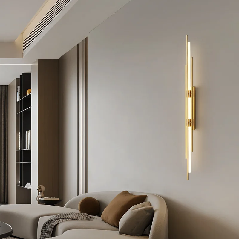 

Light luxury minimalist long wall lamp, living room grille TV background wall lamp, aisle staircase lamp, Nordic bedroom bedside