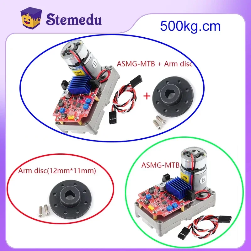 ASMG-MTB 500kg.cm Magnetic Encoding Servo 360 Degree High Torque Digital Servo Arm Disc Large Robotic Manipulator for Robot Car