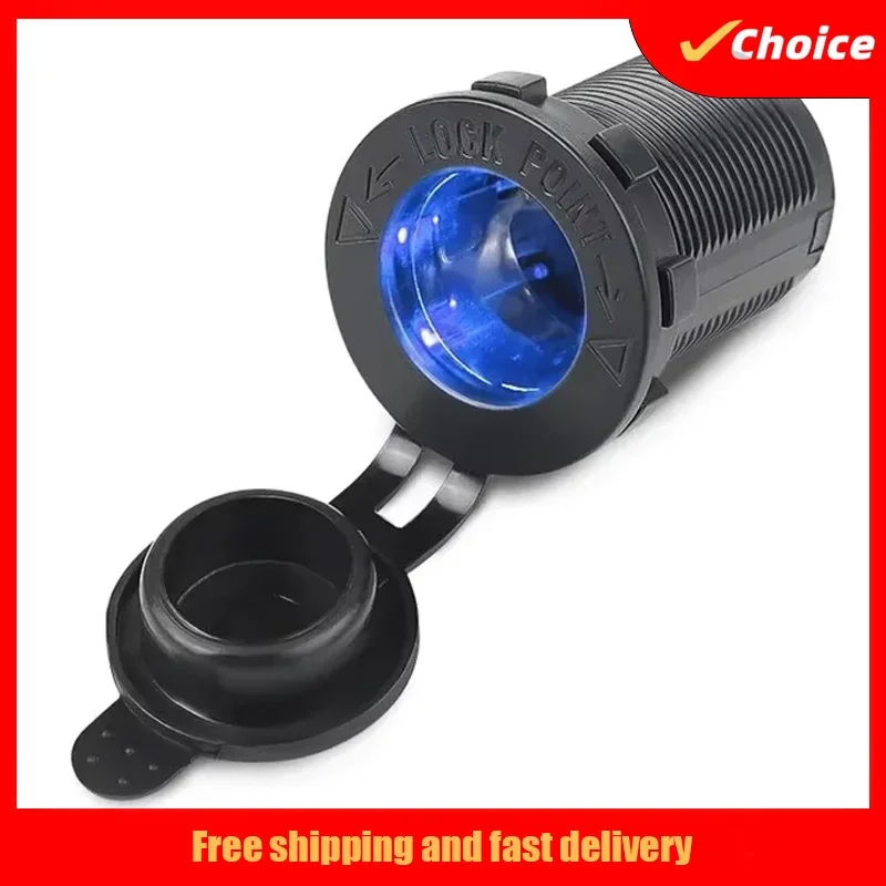 Car Cigarette Lighter Socket 12V 24V Waterproof Plug Power Outlet Adapter for Marine Boat Motorcycle Truck RV ATV