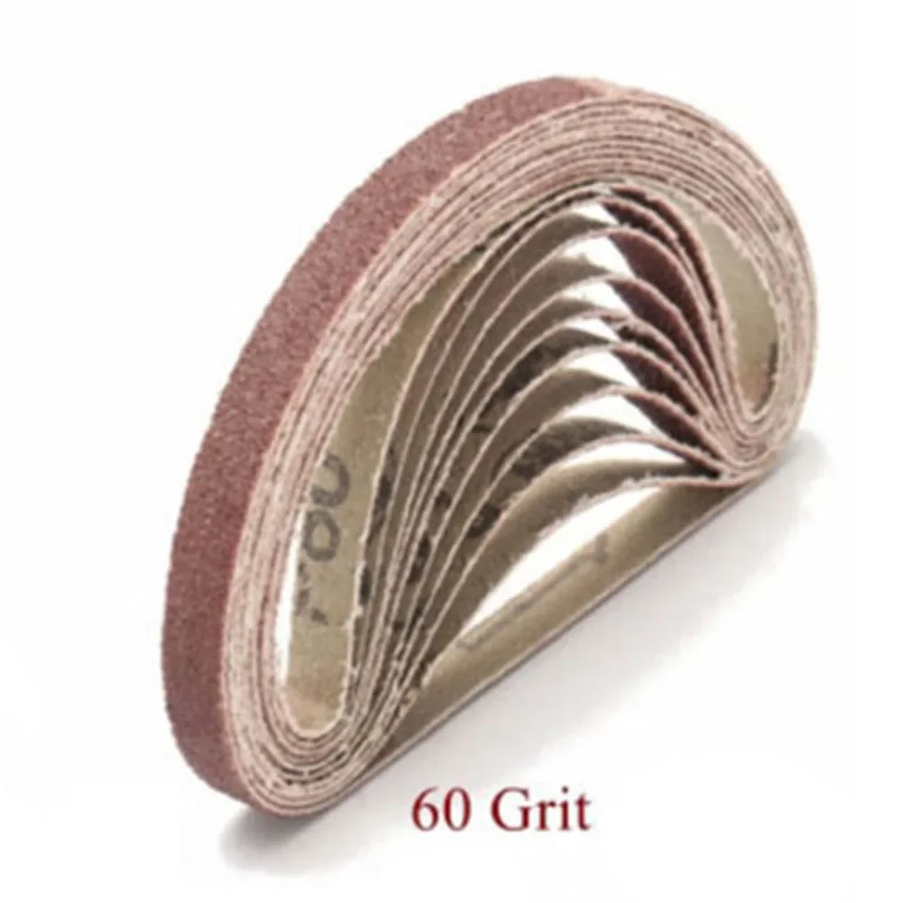 50pcs Sanding Belts 40 60 80 120 Grit For 10 X 330 Mm Belt Power Finger File Sander Abrasive Grinding Polishing Metal Wood Tool