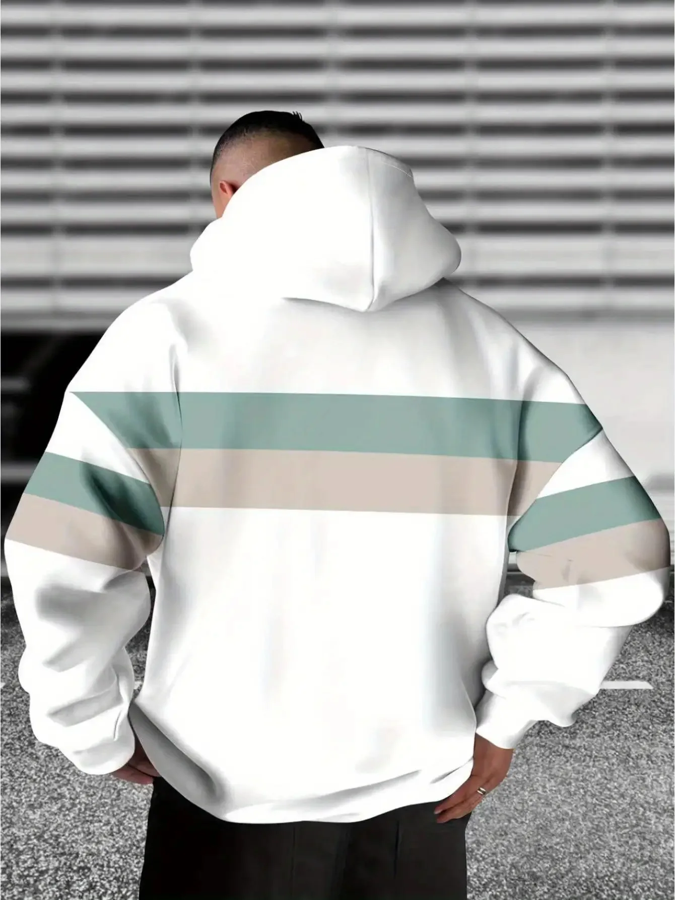 New model: men’s hooded long-sleeve loose-fitting casual printed basic sweatshirt. Perfect for young people in spring, summer, a